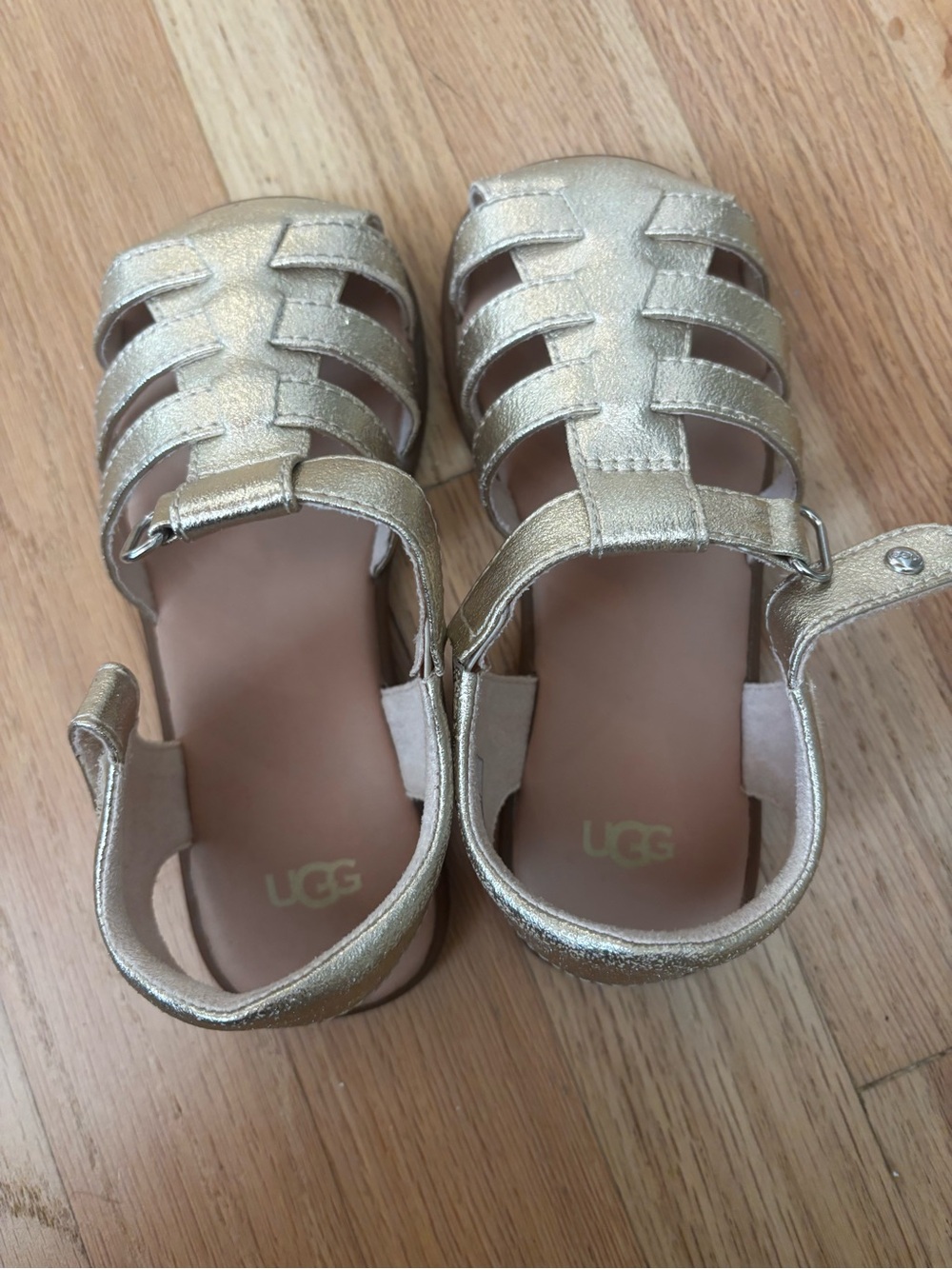 UGG Kids Metallic Gold Strappy Sandals